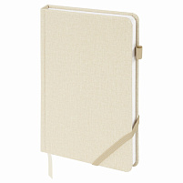 Ежедневник А5 BRAUBERG 111871 "Finest", 136 л., кожзам, резинка, бежевый