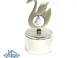 Шкатулка 535856 Лебедь на серебре металл