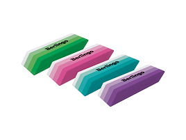 Ластик Berlingo BLc_00600 "Stripes", прямоугольный, скошенный, термопласт. резина, цвета ассорти, 50*19*9мм