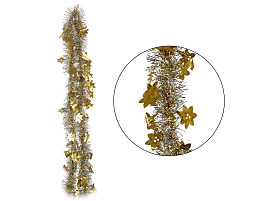 Мишура №10/H13 Золото + снежинка