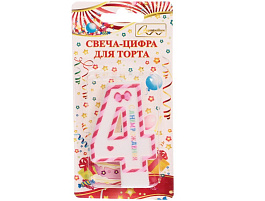 Свеча-цифра "4" Happy красная 448-226