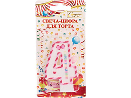 Свеча-цифра "4" Happy красная 448-226