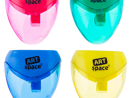 Точилка ArtSpace SHP205_1995 пластиковая, 1 отверстие, контейнер, ассорти, пакет