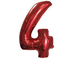 Шар надувной Цифра 4 красный "40" Ч00454 102см
