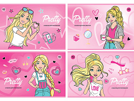 Альбом для рисования 40л. BG АР4ск40 10938 "Pretty Girls"