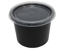 Одноразовый контейнер 0,5л+крышка черный ЮУПМ0528/D115