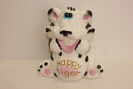 Копилка Тигр счастливый ШЛС-112 Белая глянец