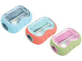 Точилка Berlingo 15032 пластиковая "Soft", 1 отверстие, контейнер, ассорти, туба