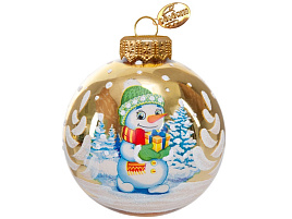 Шар 80 Снеговик с подарком КУ-80-244003 упак