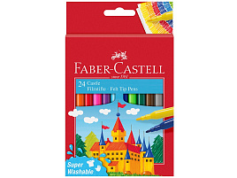 Фломастеры 24цв. Faber-Castell 554202 "Замок", смываемые, картон, европодвес