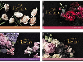 Альбом для рисования 40л. на спирали BG АР4гр40_тф 10897 "Night flowers", тиснение фольгой
