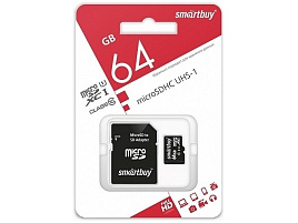 Карта памяти micro SDXC SmartBuy 64GB UHS-1, Class 10, без адаптера 1892