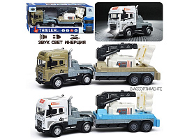 Инерционная Машина KLX800-277 Тягач с прицепом и прожекторами на манипуляторе