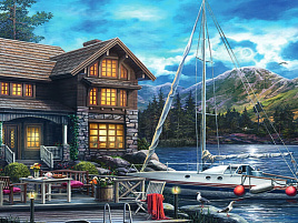 Пазл 500эл. Ночной дом и яхта 5730