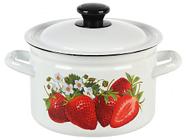 Кастрюля эмаль 3л 41704-122/6-СА Клубника садовая