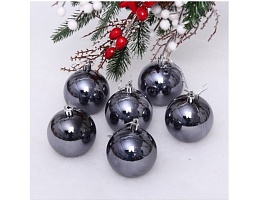 Шар 6см 652-273 глянец графит 1шт