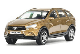 Машина металлическая VESTA-CROSS-11-GD LADA VESTA SW CROSS 10,5 см, инерц, золотой, кор.