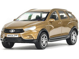 Машина металлическая VESTA-CROSS-11-GD LADA VESTA SW CROSS 10,5 см, инерц, золотой, кор.