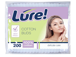 Ватные палочки Lure 200шт пакет