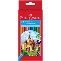 Карандаши цветные 12цв. Faber-Castell 120112 заточен., картон, европодвес