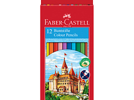Карандаши цветные 12цв. Faber-Castell 120112 заточен., картон, европодвес