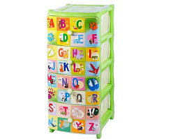 Комод 4 секции Алфавит английский №2 салатовый