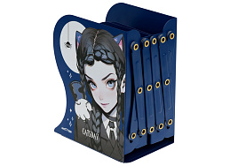 Подставка для книг MESHU MS_59312 "Catsday", металлическая, 3 отделения, раздвижная