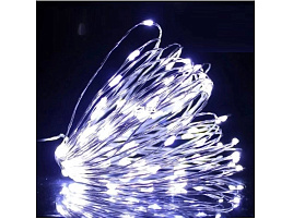 Электрогирлянда проволока 20м 200 ламп белая от сети