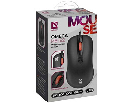 Мышь Defender проводная 52522 оптическая Omega MB-522 черн,4кнопки, 1,8м