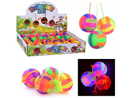 Мяч с шипами 00-1173 Цветные полоски свет