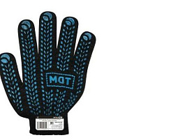 Перчатки х/б тёплые двойные ПВХ точка