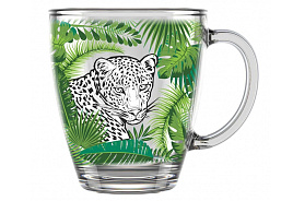 Кружка стекло 350мл 2025-Д Тропики