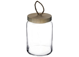 Банка для сыпучих стекло 0,86л Woody 43583/4478 б/уп