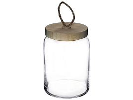 Банка для сыпучих стекло 0,86л Woody 43583/4478 б/уп