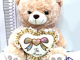 Мягкая игрушка Мишка с сердцем в горох 88В 40см