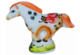 СГ Сувенир Гжель Лошадка цветная 6052 8см