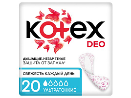 Прокладки ежедн.Kotex 20шт.Ультратоние Део