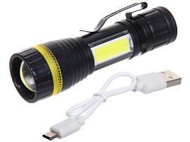 Фонарь от аккумулятора 1LED+COB 855-368