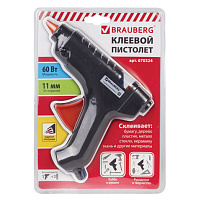 Клеевой пистолет BRAUBERG 670324 60 Вт для стержня 11 мм, в блистере