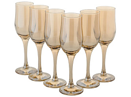 Набор бокалов для шампанского 6шт 160/05/5372 Золотистый мед 200мл