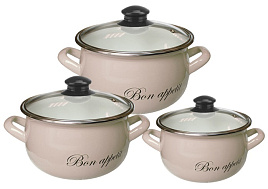 Набор кастрюль 3пр (2.1+3.1+4k)Пинки 2234К/2701