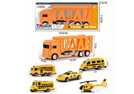 Инерционная Машина 612A-8 Автоперевозчик, 4 машинки