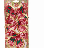 Бант на елку Зимние узоры 11*11см 3шт 185-0600