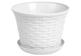 Кашпо цветочное 3л Ротанг 363006 Белый с/п