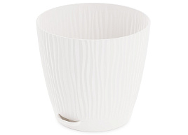 Кашпо цветочное 2л Флис М8441 белое с прикорневым поливом