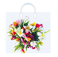 Пакет петля с пласт.ручкой 38*34 Весенний вальс