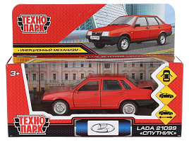 Машина металлическая 21099-12MAT-RD ВАЗ-21099 "СПУТНИК" 12 см, двери, багаж, инерц, красный, кор.