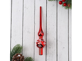 Верхушка 1332570 Снежный узор красная 20см