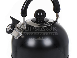 Чайник нержавейка 2,5л GS-04001 Даникс черный со свистком 1420
