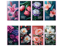 Блокнот 32л. BG Б6ск32_бл 09427 "Floral mood", А6, на скрепке, блестки